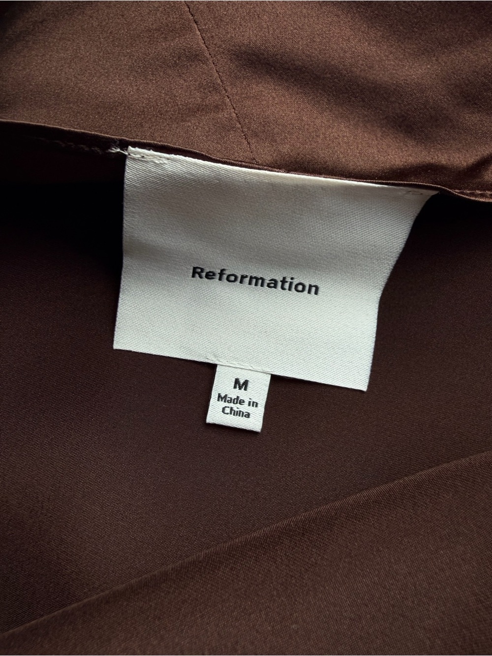 NEW Reformation Avery Silk Warp Top Size M Black Bean - Picture 9 of 11